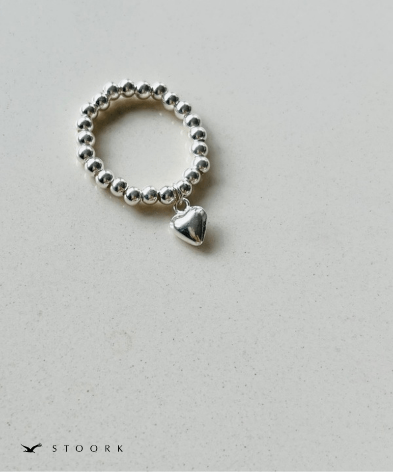 s925 Ball Heart Ring - stoork