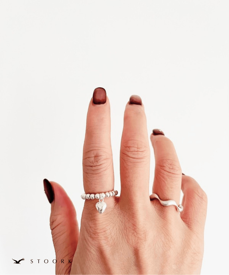 s925 Ball Heart Ring - stoork