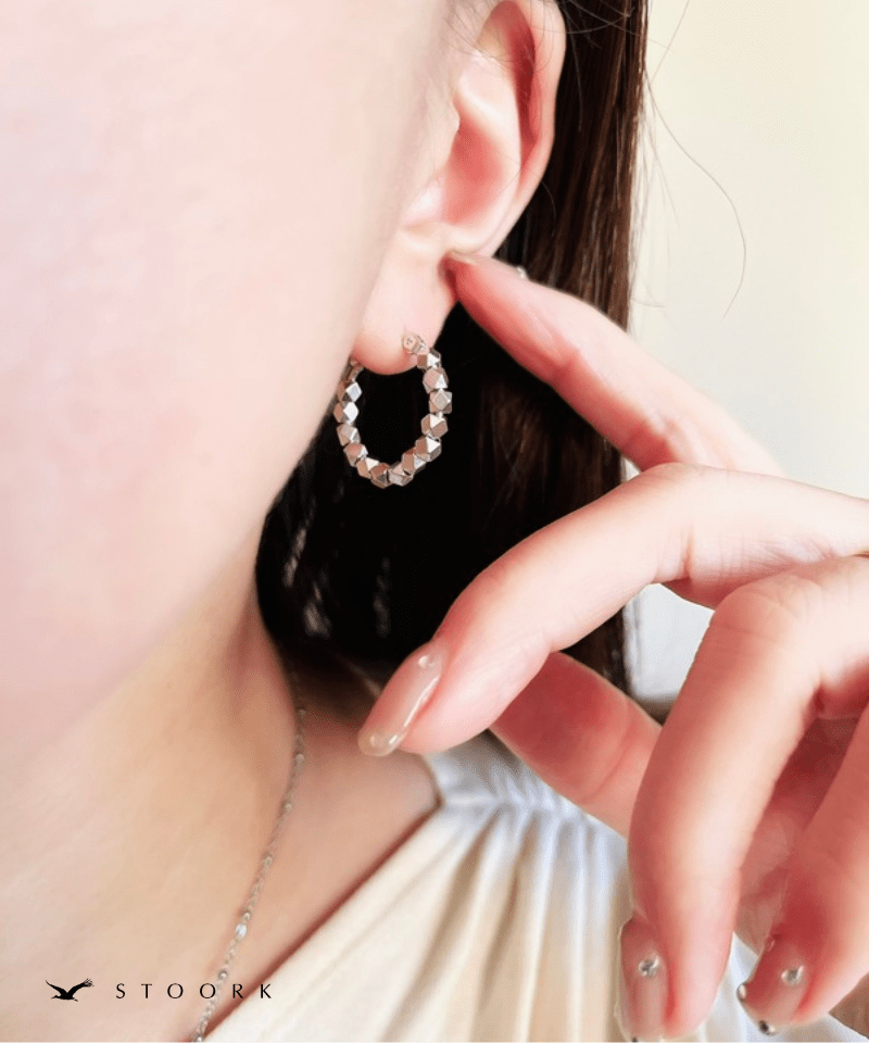 【再入荷】s925 Block Hoop Pierce - stoork