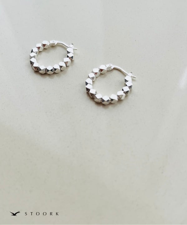 【再入荷】s925 Block Hoop Pierce - stoork
