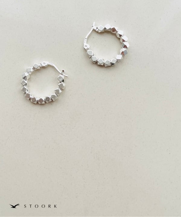 【再入荷】s925 Block Hoop Pierce - stoork