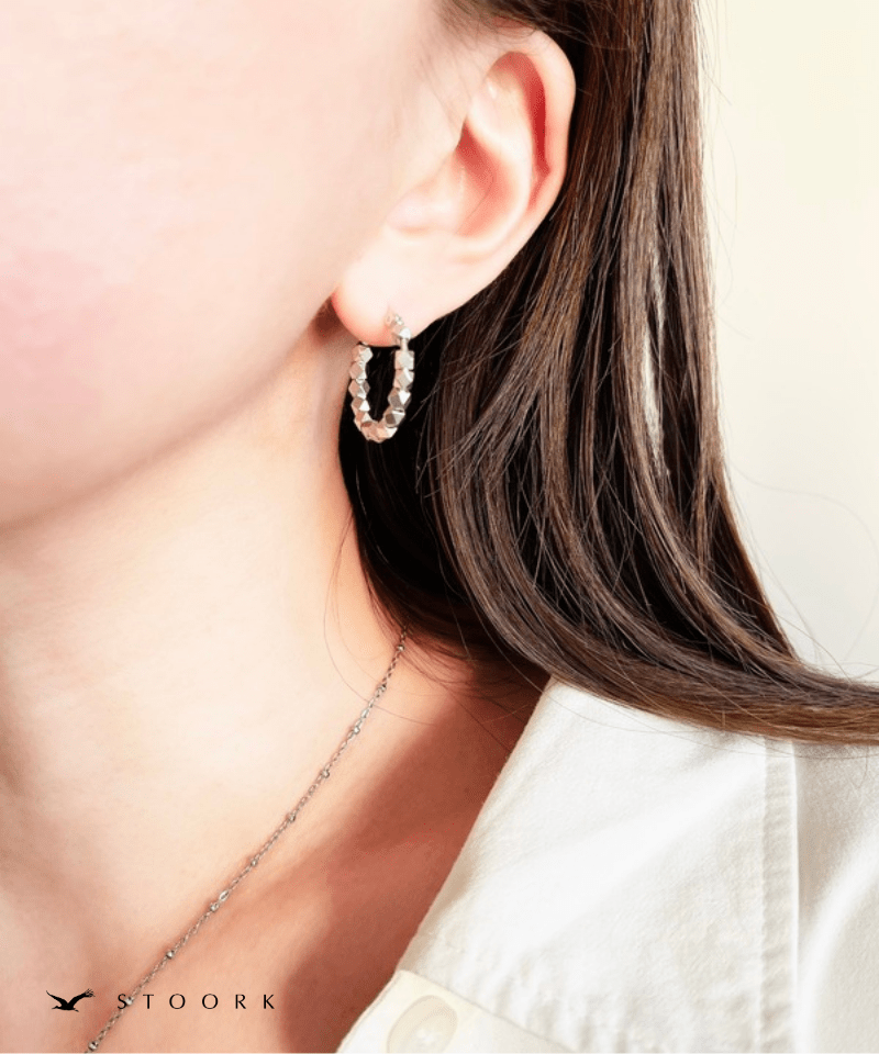 【再入荷】s925 Block Hoop Pierce - stoork