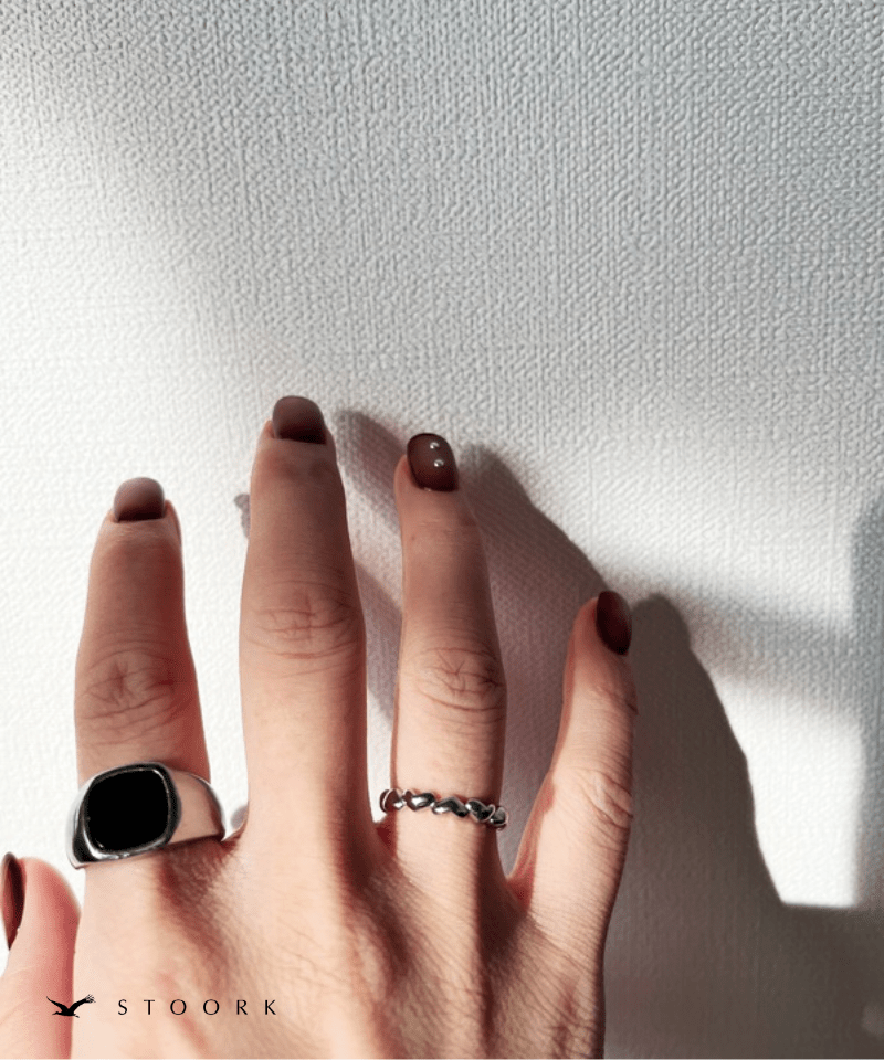 s925 Heart Link Ring - stoork