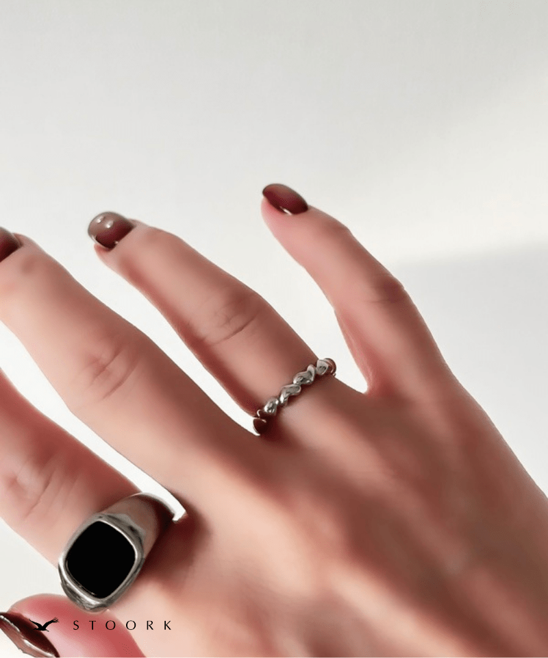 s925 Heart Link Ring - stoork