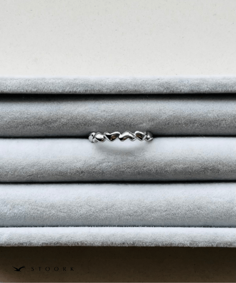 s925 Heart Link Ring - stoork
