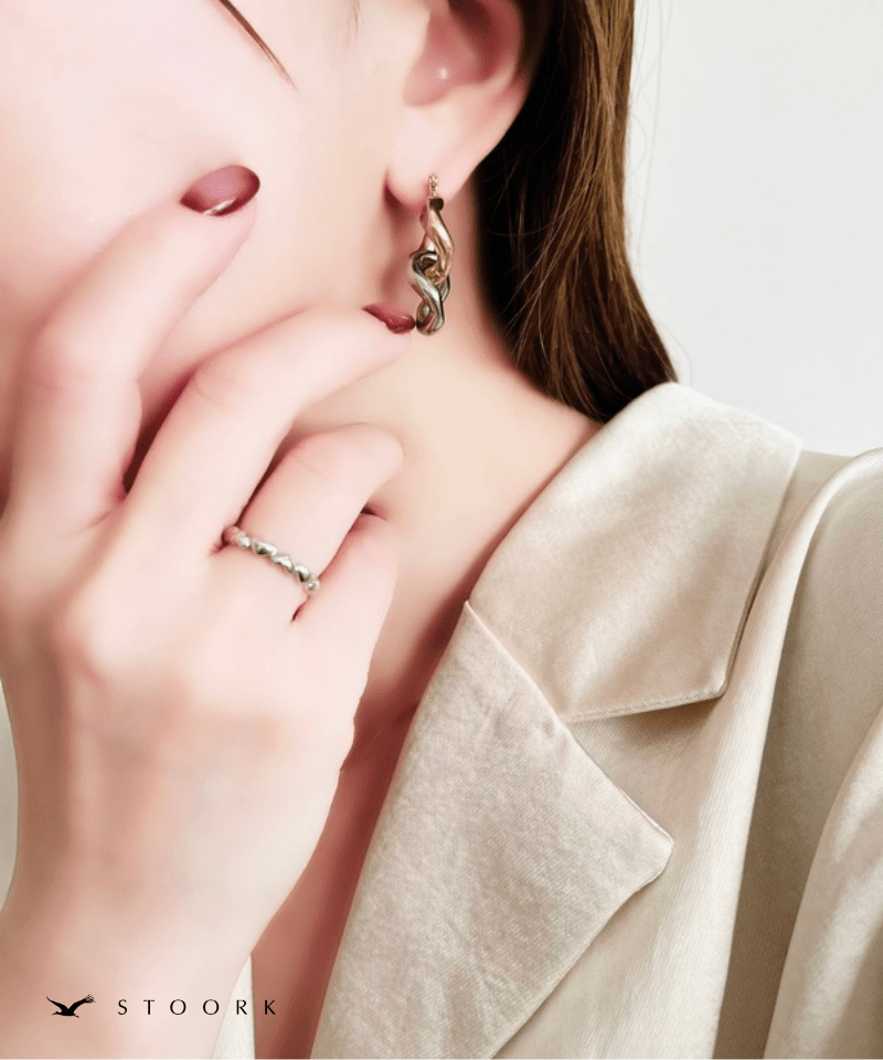 s925 Heart Link Ring - stoork