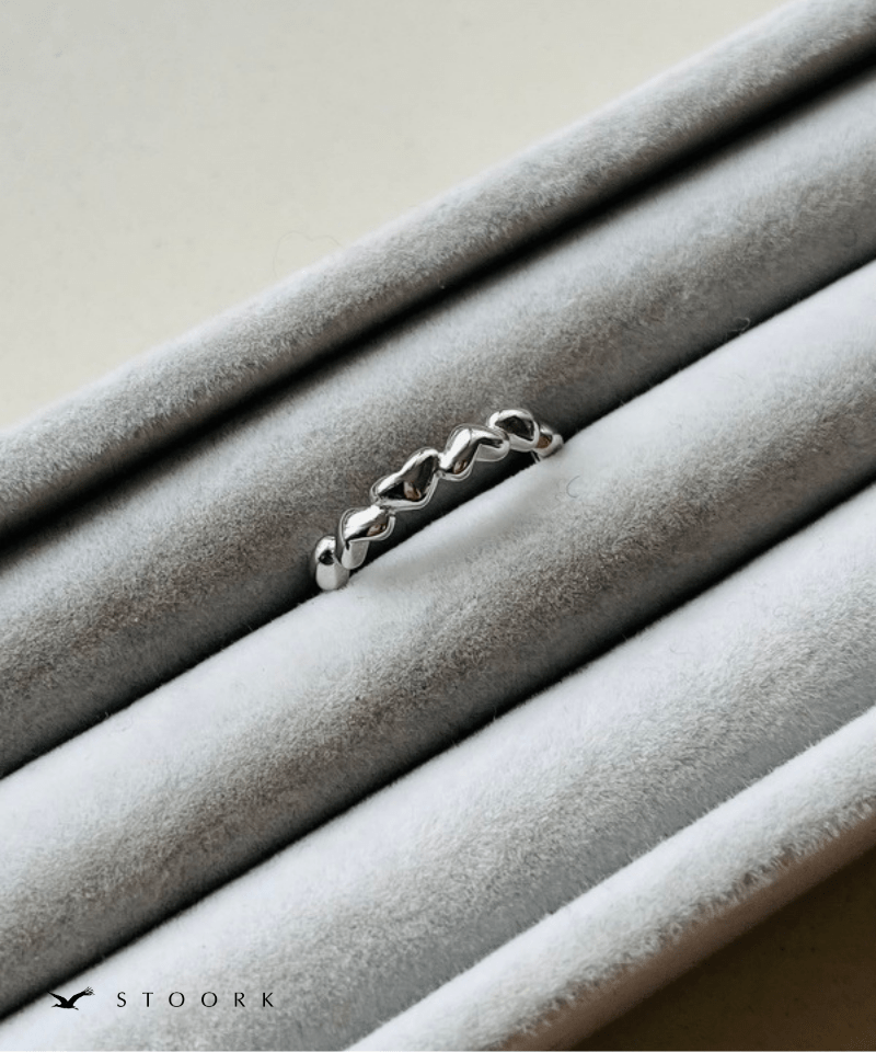 s925 Heart Link Ring - stoork