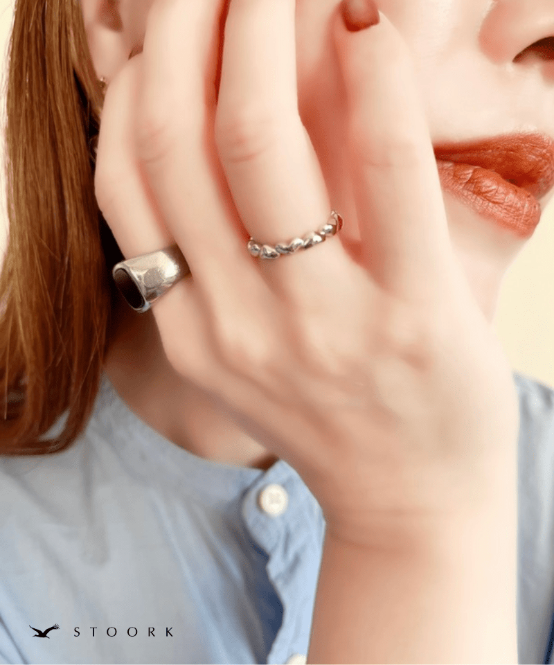 s925 Heart Link Ring - stoork