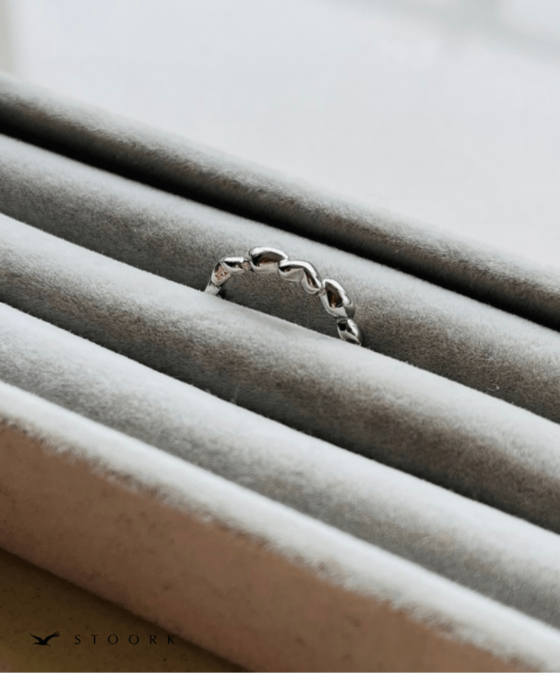 s925 Heart Link Ring - stoork