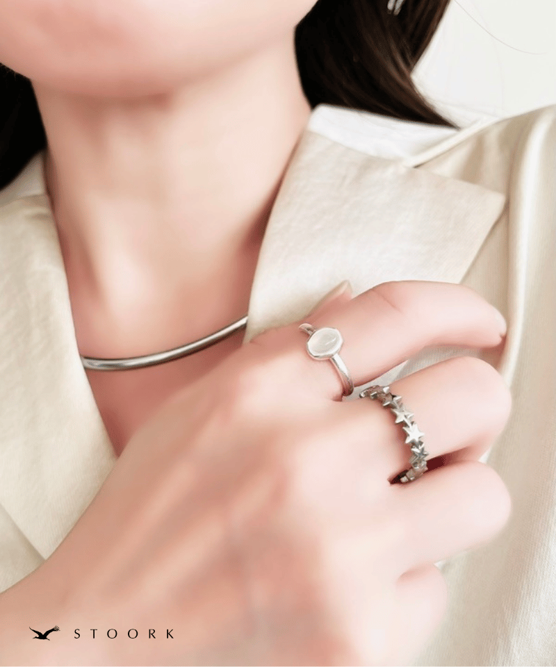 s925 Pale Stone Ring - stoork