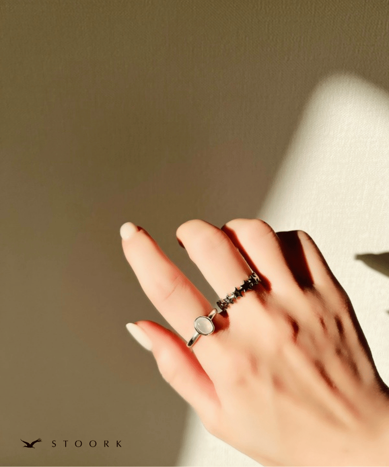 s925 Pale Stone Ring - stoork