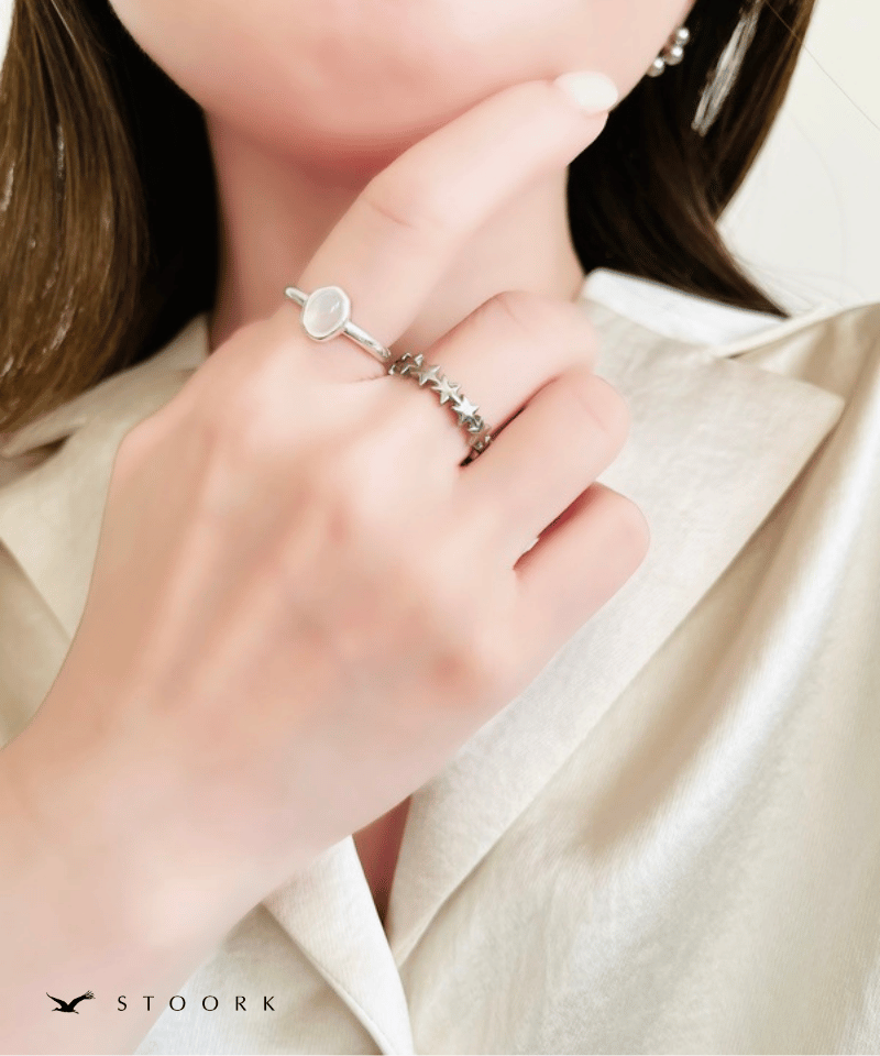 s925 Pale Stone Ring - stoork