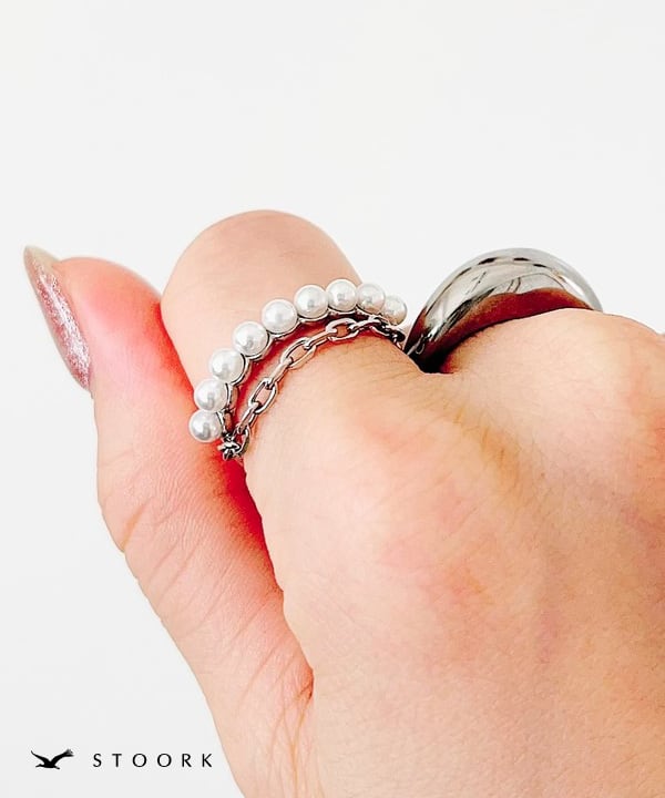 【再入荷】s925 Pearl Chain Ring - stoork