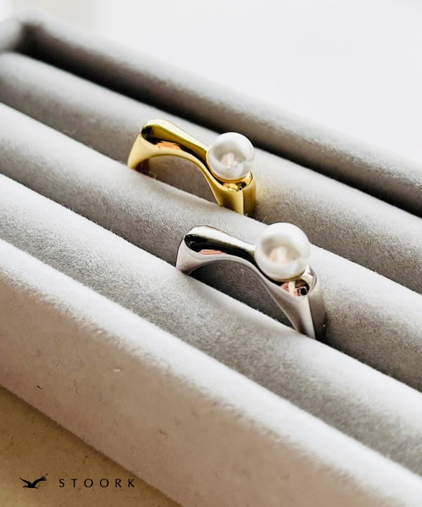 s925 Pearl Square Ring - stoork