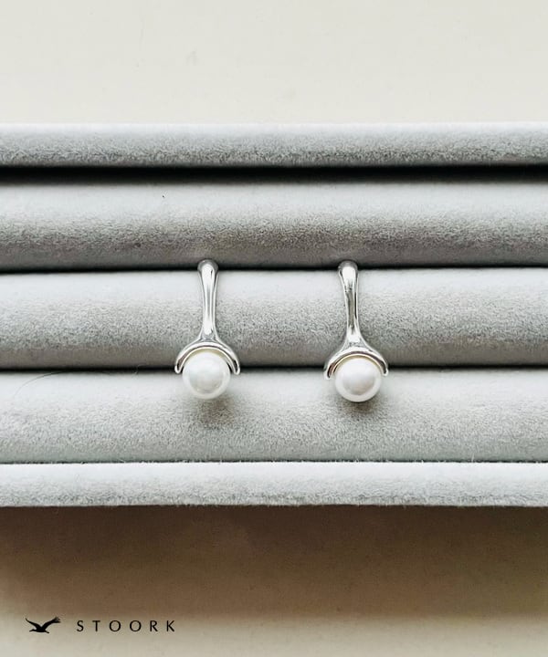 s925 Pearl Zircon Long Pierce - stoork