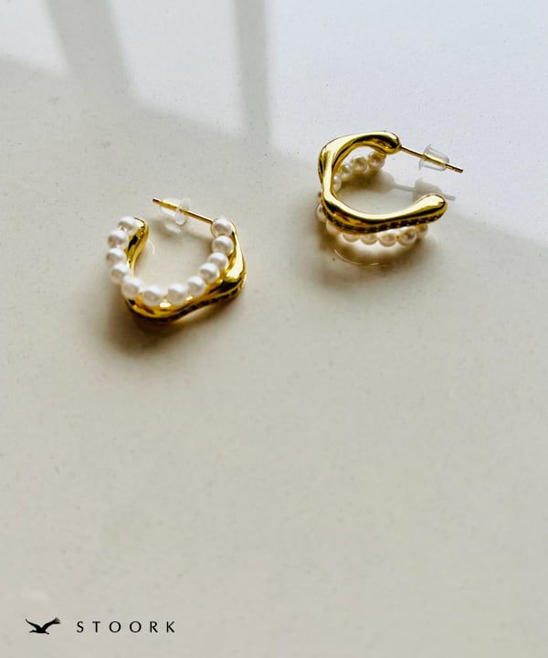 s925 Pearl Zirconia Pierce - stoork