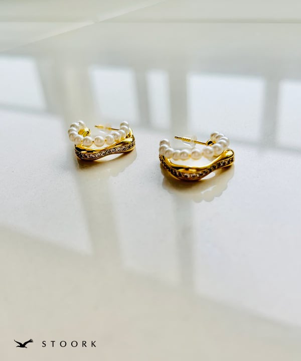s925 Pearl Zirconia Pierce - stoork