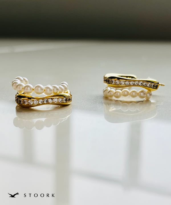 s925 Pearl Zirconia Pierce - stoork