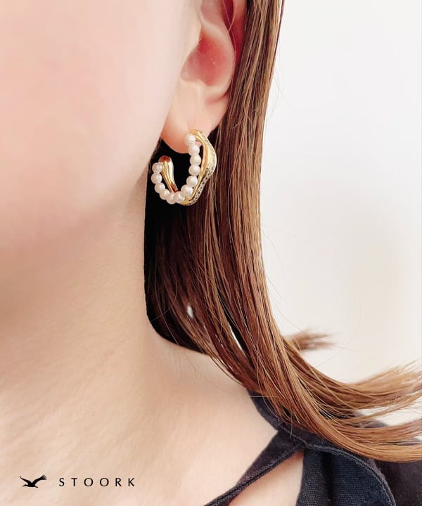 s925 Pearl Zirconia Pierce - stoork