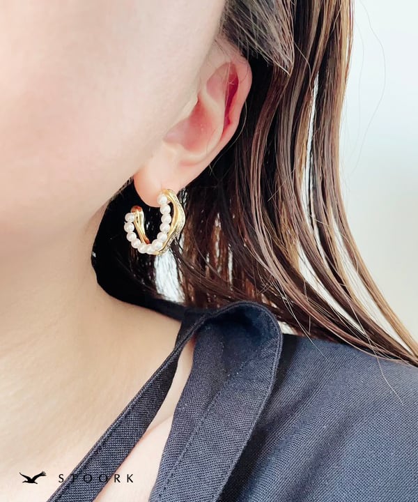 s925 Pearl Zirconia Pierce - stoork