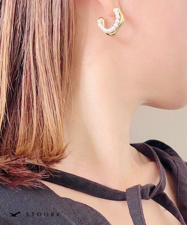 s925 Pearl Zirconia Pierce - stoork