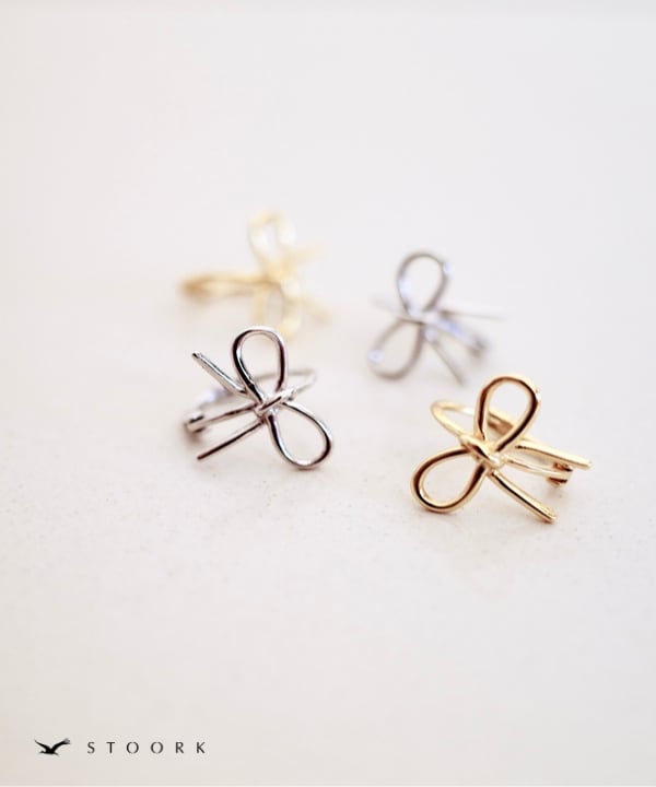 s925 Ribbon Hoop Pierce - stoork