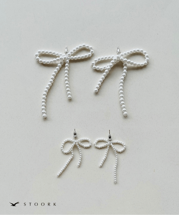 s925 Ribbon Pearl Pierce - stoork