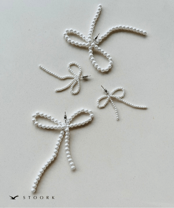 s925 Ribbon Pearl Pierce - stoork