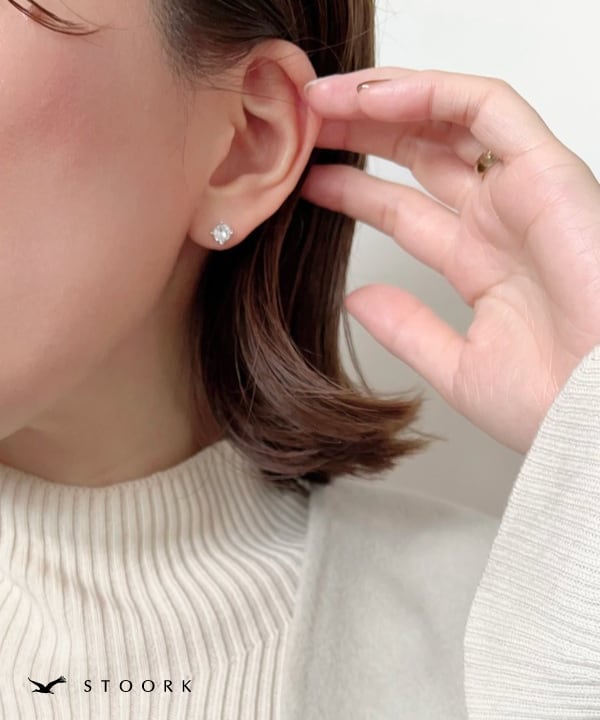 s925 Round Zircon Pierce - stoork