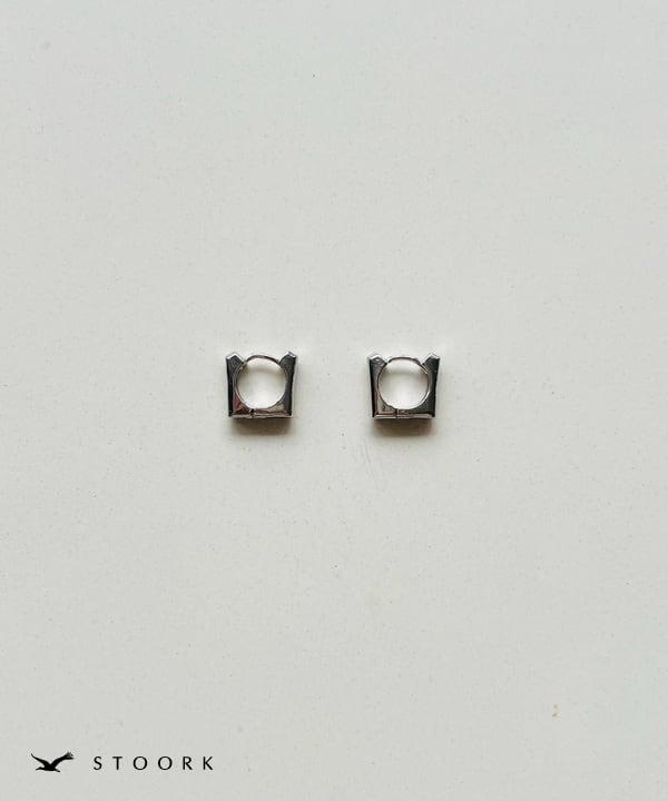 s925 Square Hoop Pierce - stoork