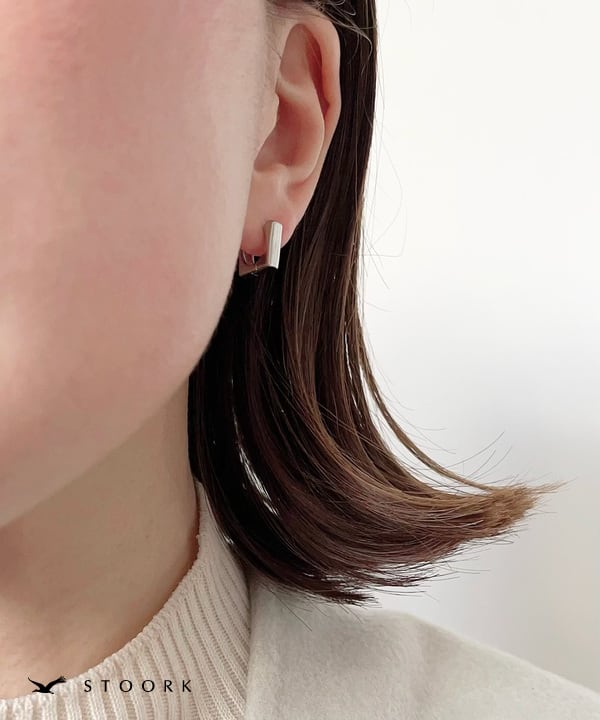 s925 Square Hoop Pierce - stoork