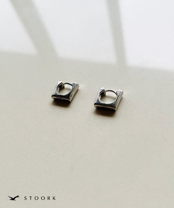 s925 Square Hoop Pierce - stoork