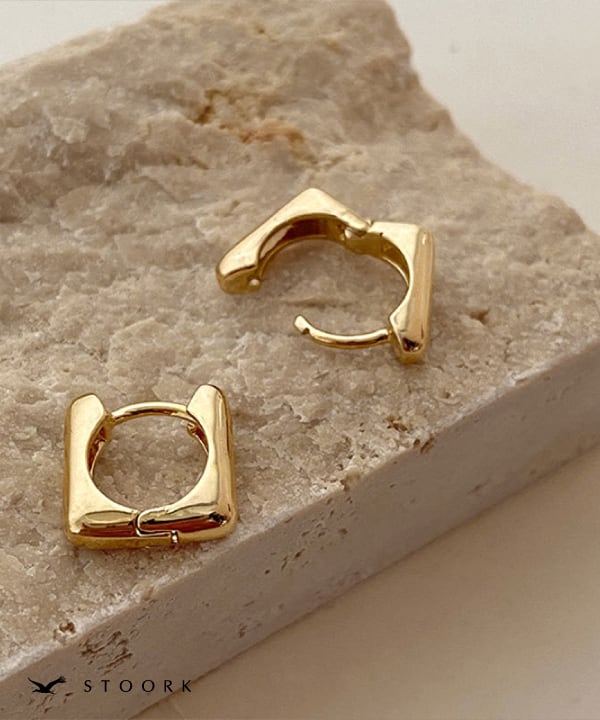 s925 Square Hoop Pierce - stoork