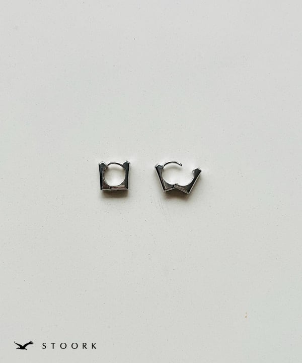 s925 Square Hoop Pierce - stoork