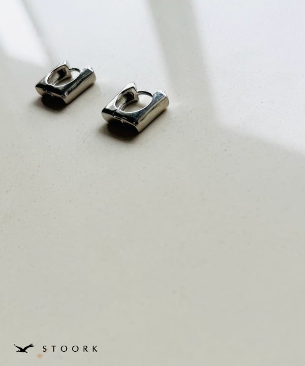 s925 Square Hoop Pierce - stoork