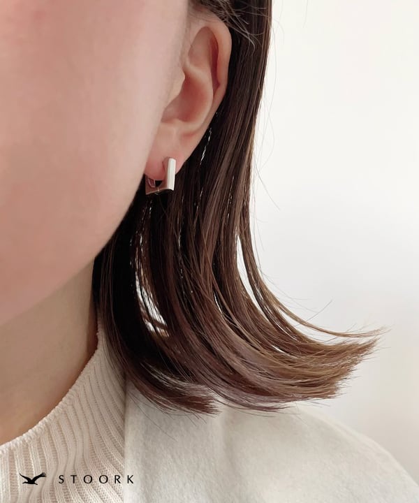 s925 Square Hoop Pierce - stoork