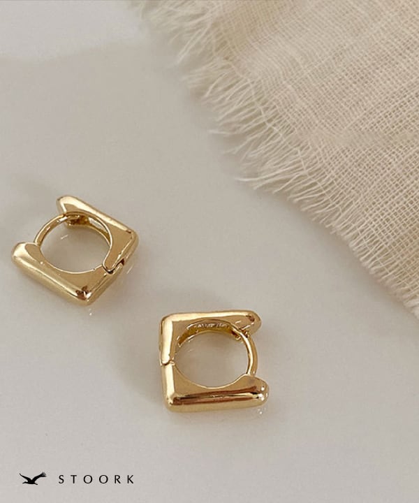 s925 Square Hoop Pierce - stoork