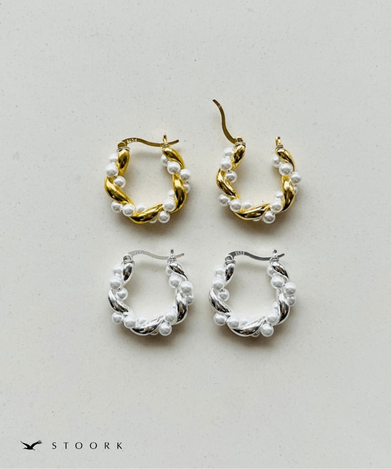 【再入荷】s925 Twist Pearl Pierce - stoork