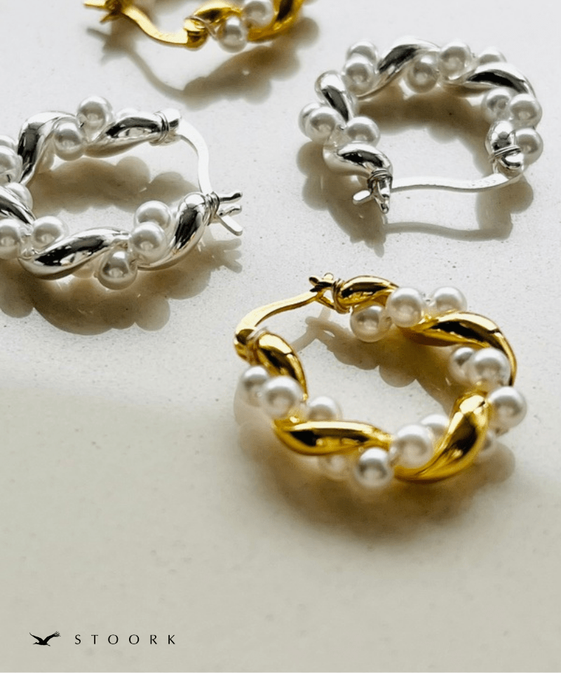 【再入荷】s925 Twist Pearl Pierce - stoork