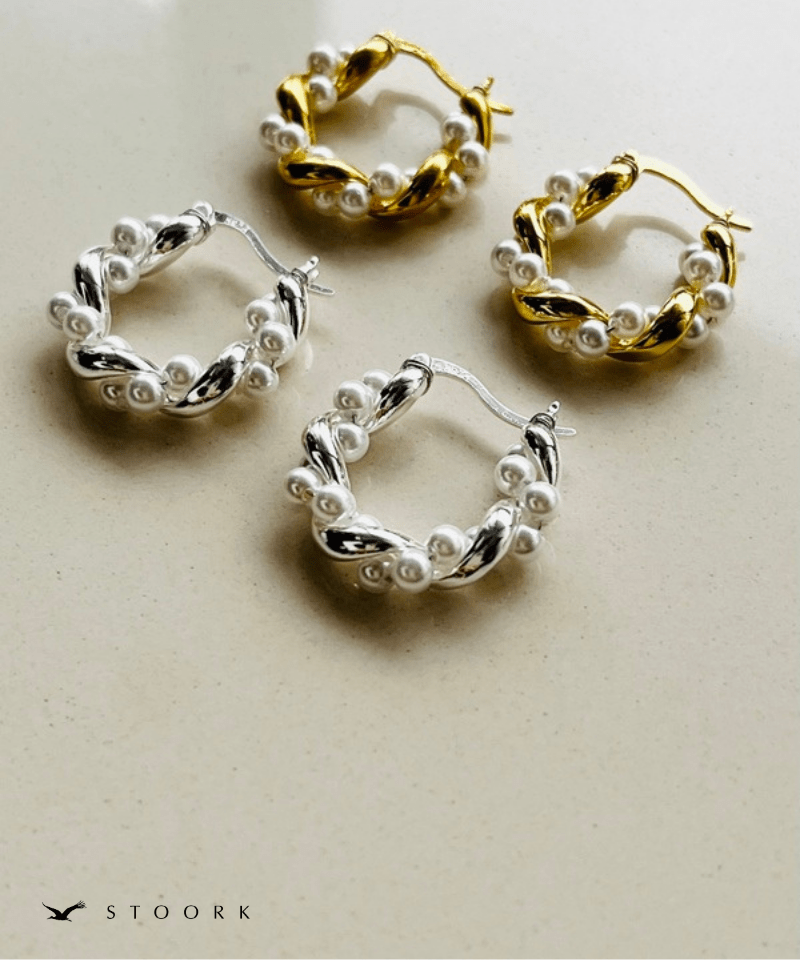 【再入荷】s925 Twist Pearl Pierce - stoork