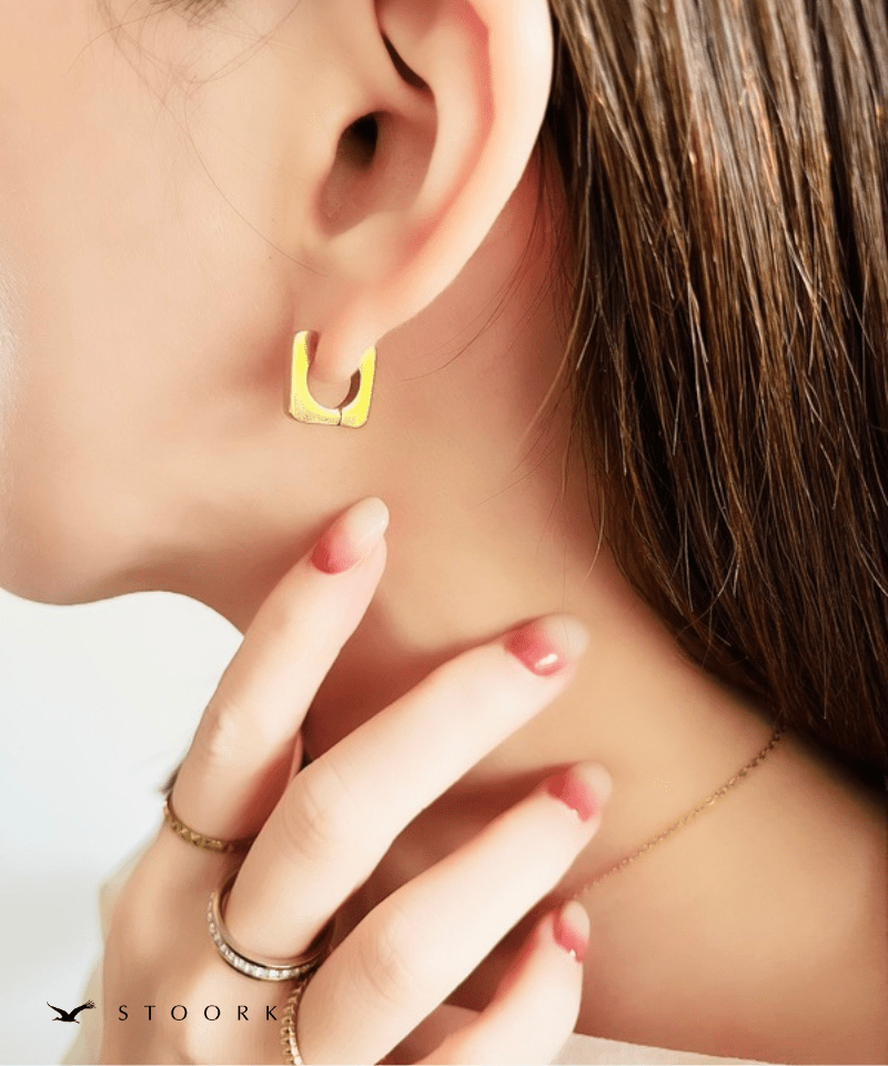 Soft Square Hoop Pierce | 金属アレルギー対応アクセサリー通販