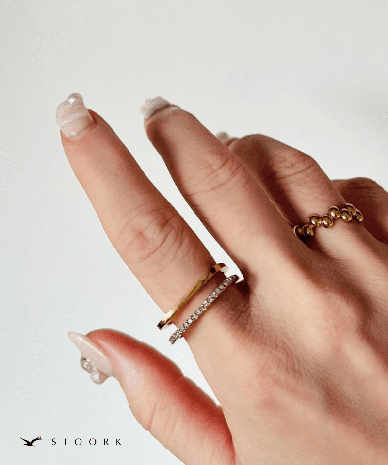 Square Double Line Ring - stoork