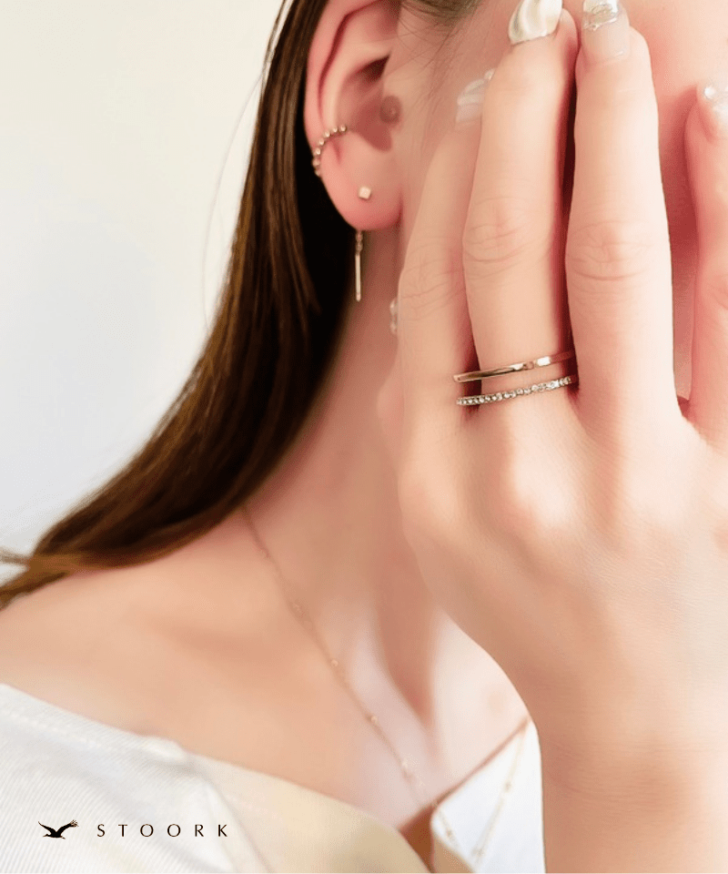 Square Double Line Ring - stoork