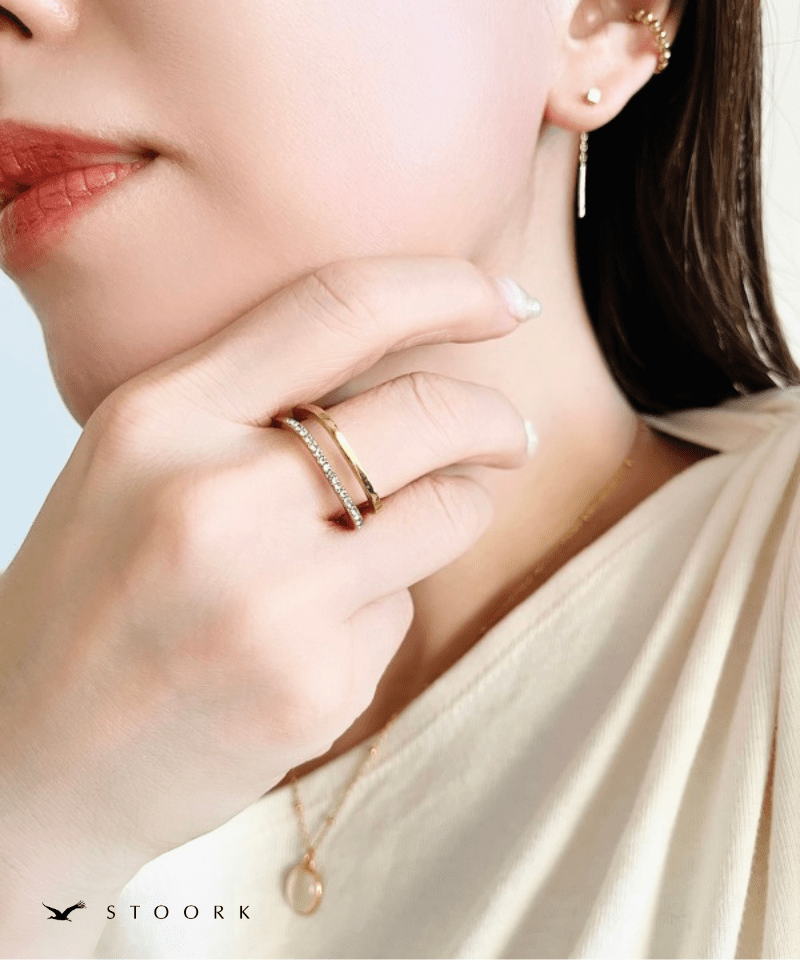 Square Double Line Ring - stoork