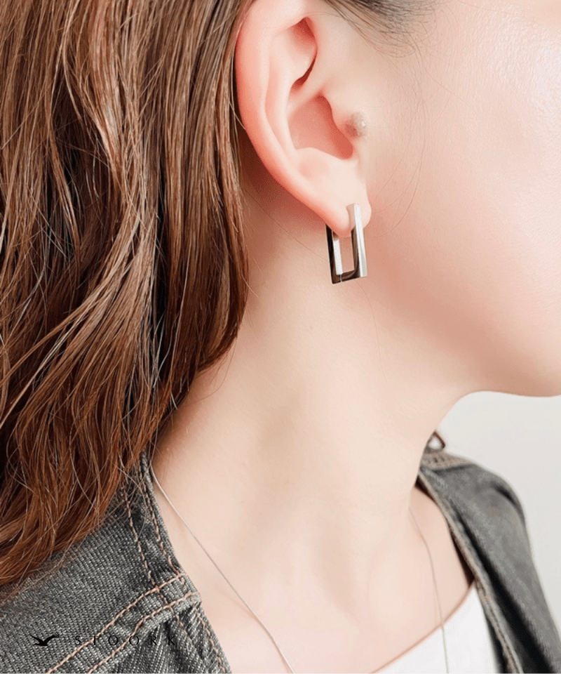 Square Line Hoop Pierce - stoork