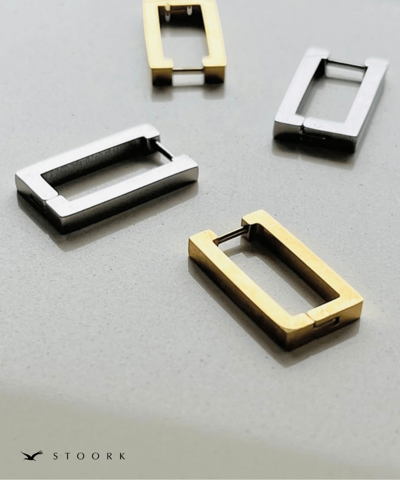 Square Line Hoop Pierce - stoork