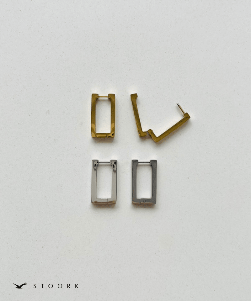 Square Line Hoop Pierce - stoork