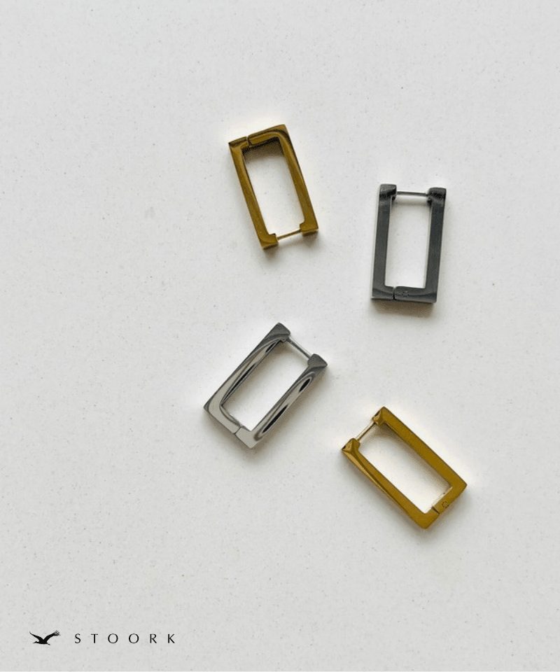 Square Line Hoop Pierce - stoork