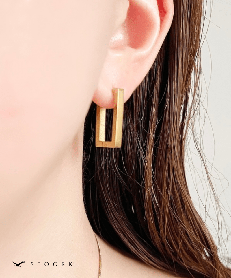 Square Line Hoop Pierce - stoork