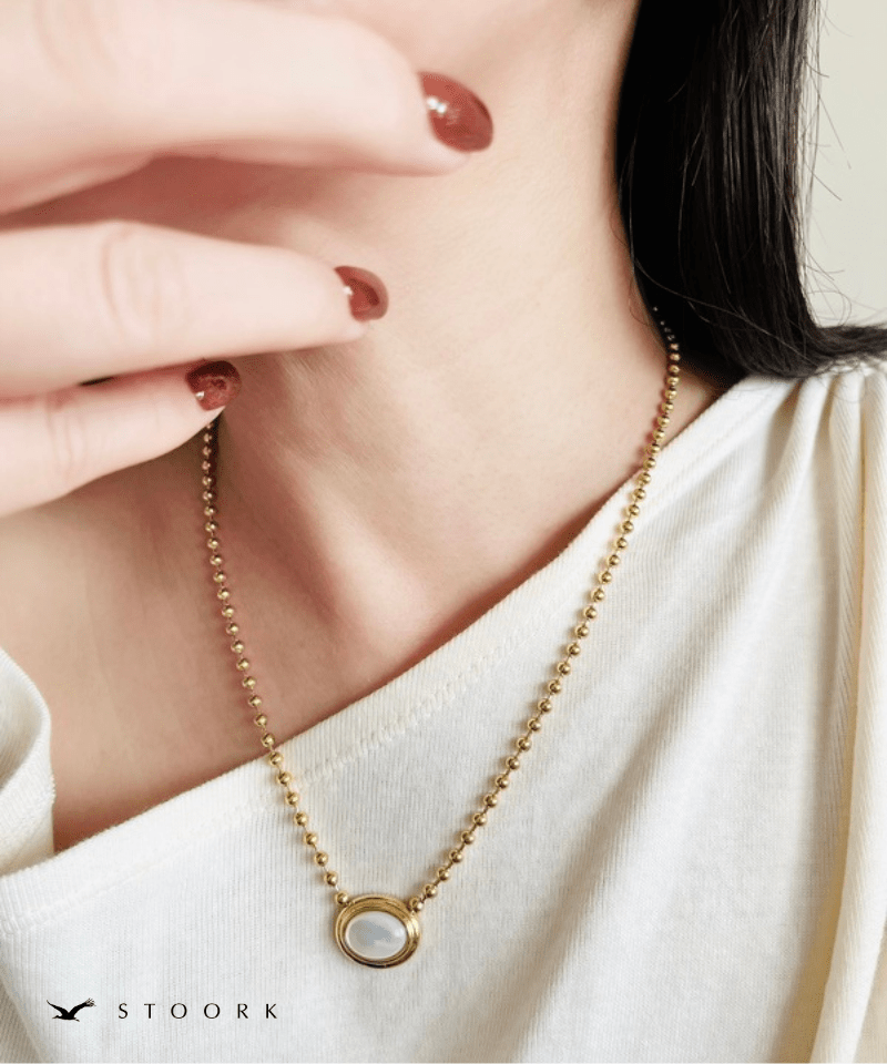 Stone Top Ball Necklace - stoork
